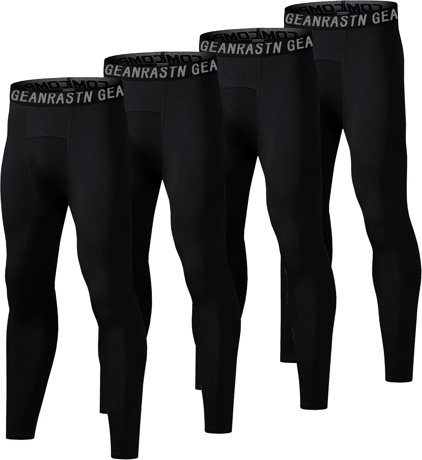 1/2/3/4 Pack Boys' Youth Compression Leggings Pants Tights Athletic Base for Basketball Running Hockey Jiu Jitsu