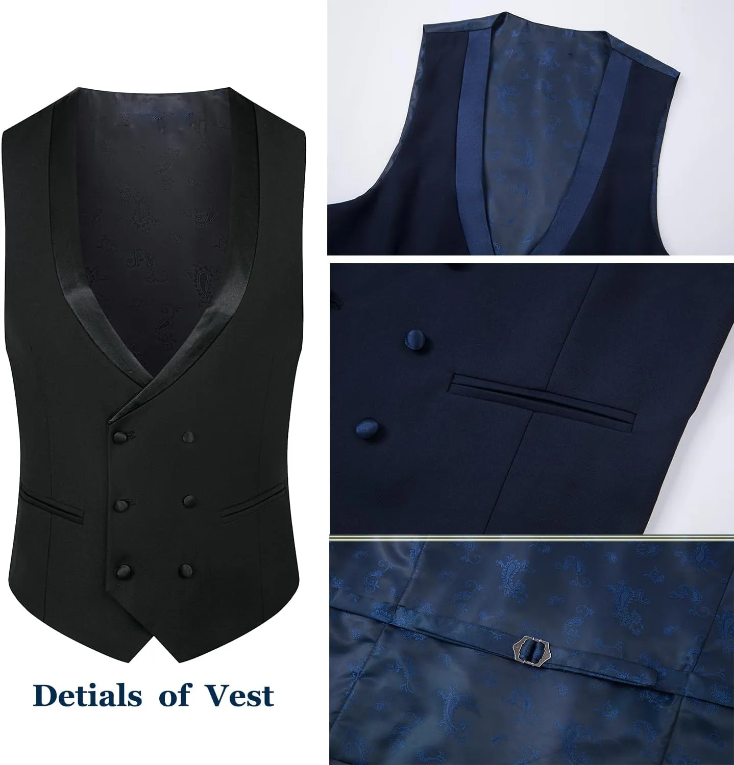 3 Pieces Prom Tuxedo for Men Groom Wedding Suits Luxury Diamonds Shawl Lapel Blazer Jacket Vest Pants Party Sets