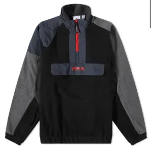 Adidas Men’s Black & Gray Colorblock Fleece Pullover