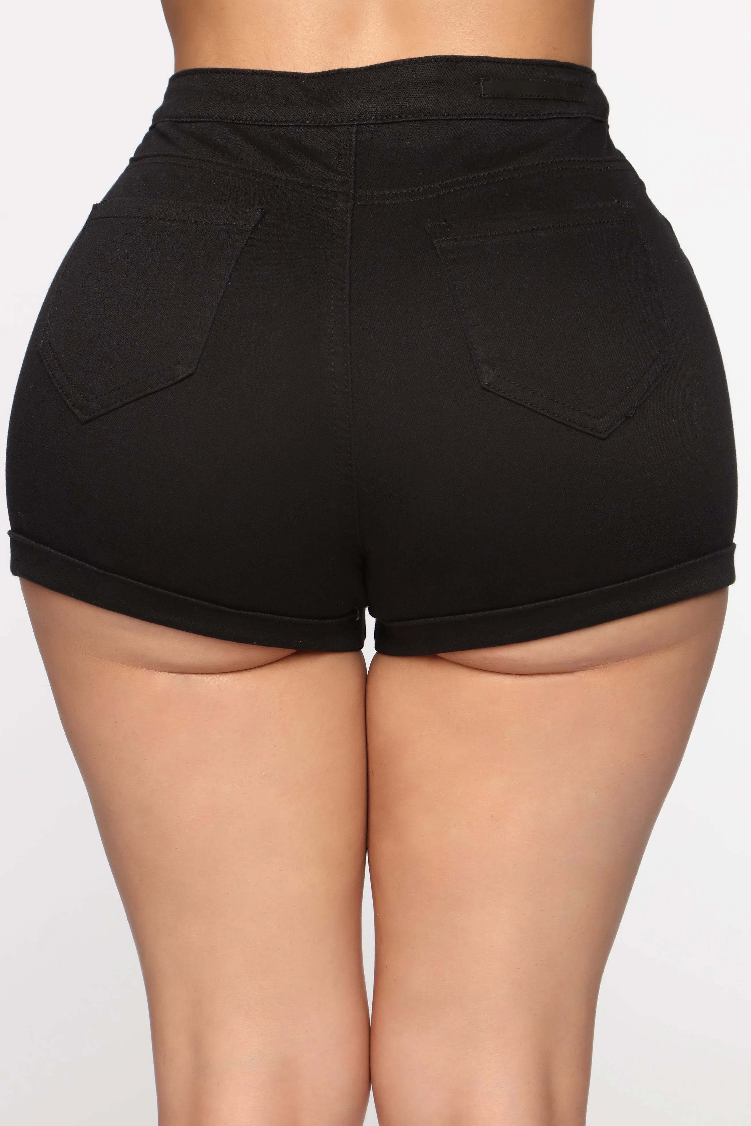 All Tied High Rise Lace Up Shorts - Black
