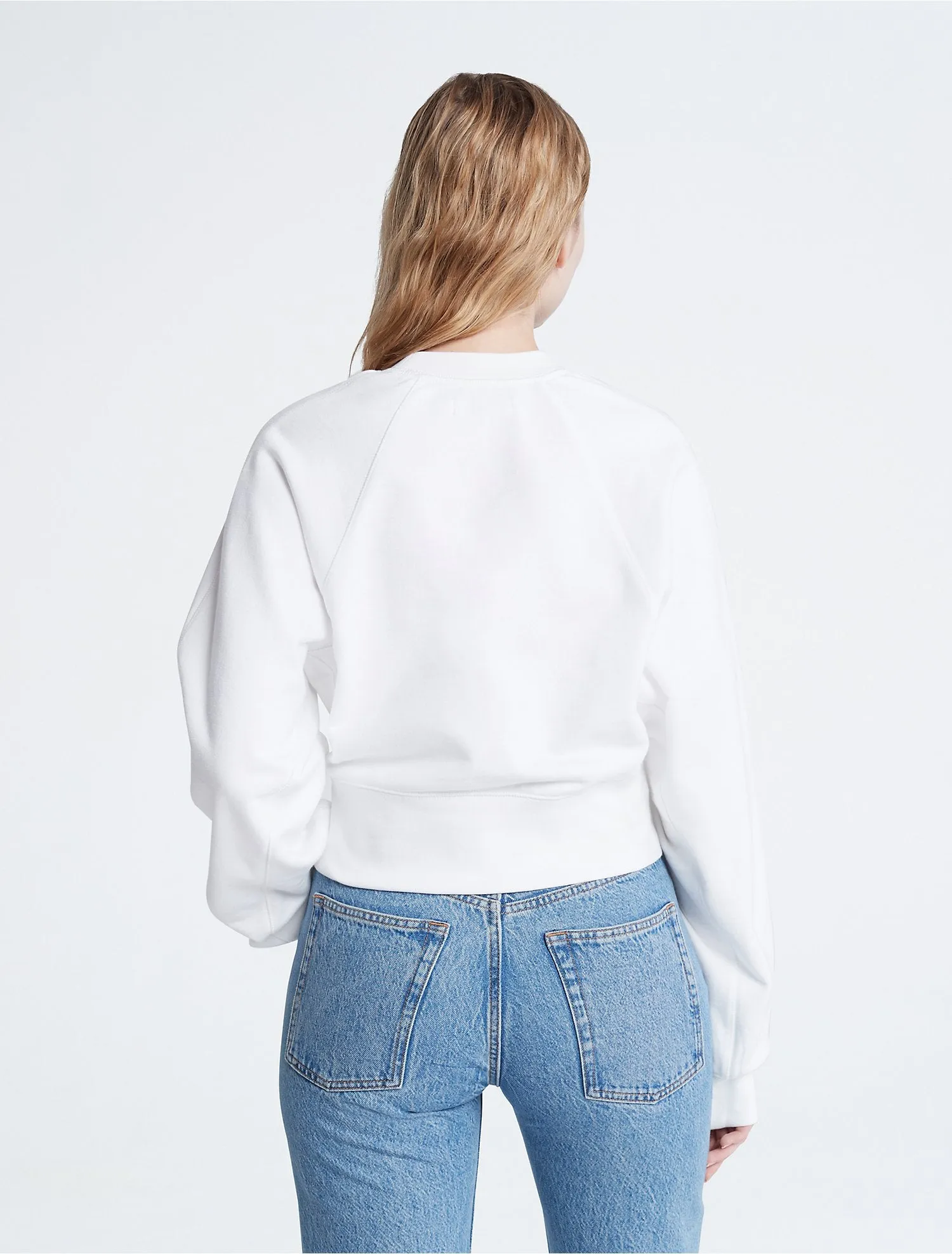 Calvin Klein Standard Logo Cinched Crewneck Sweatshirt - Women