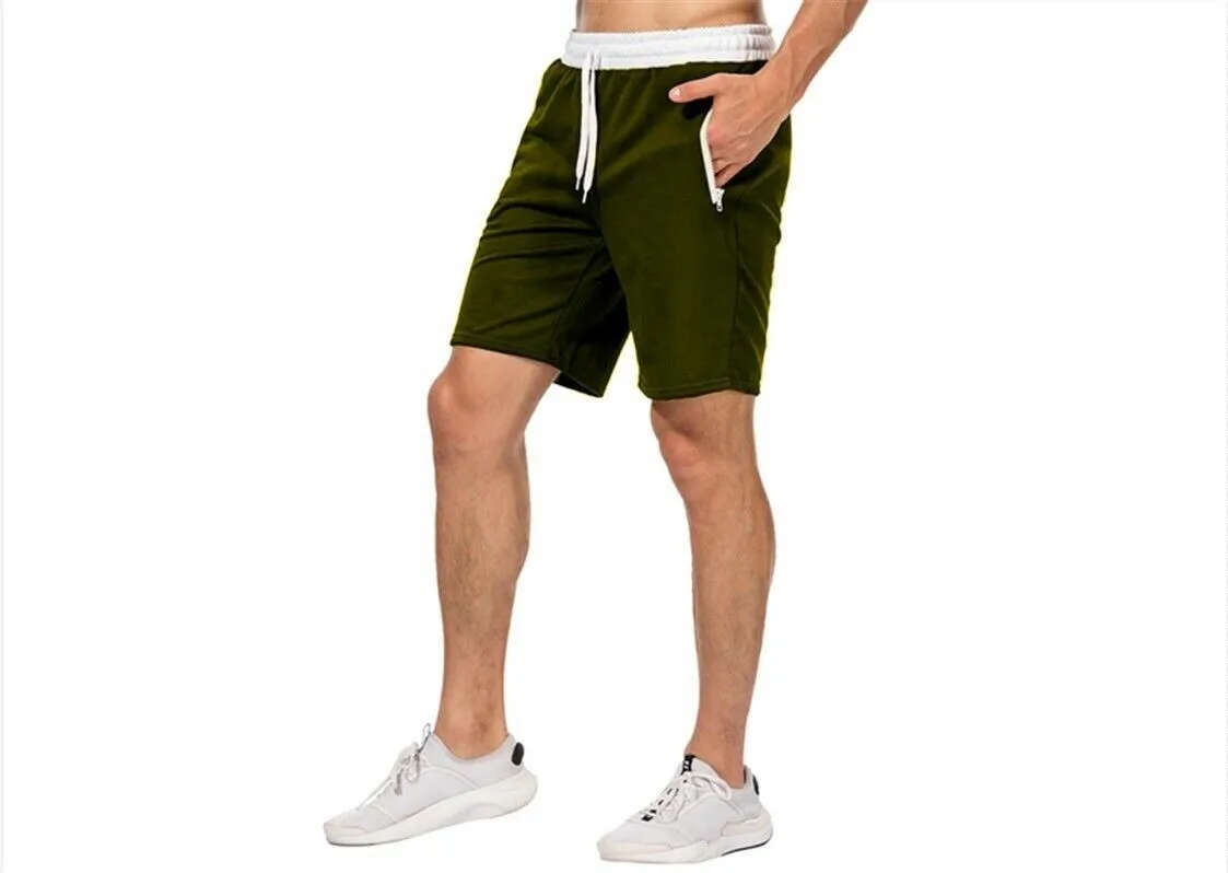 Casual Zipper Shorts Athletic Gym Wear