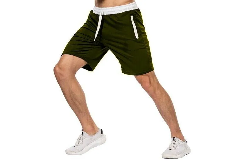 Casual Zipper Shorts Athletic Gym Wear