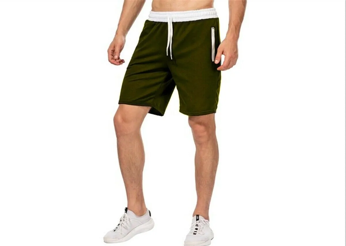 Casual Zipper Shorts Athletic Gym Wear