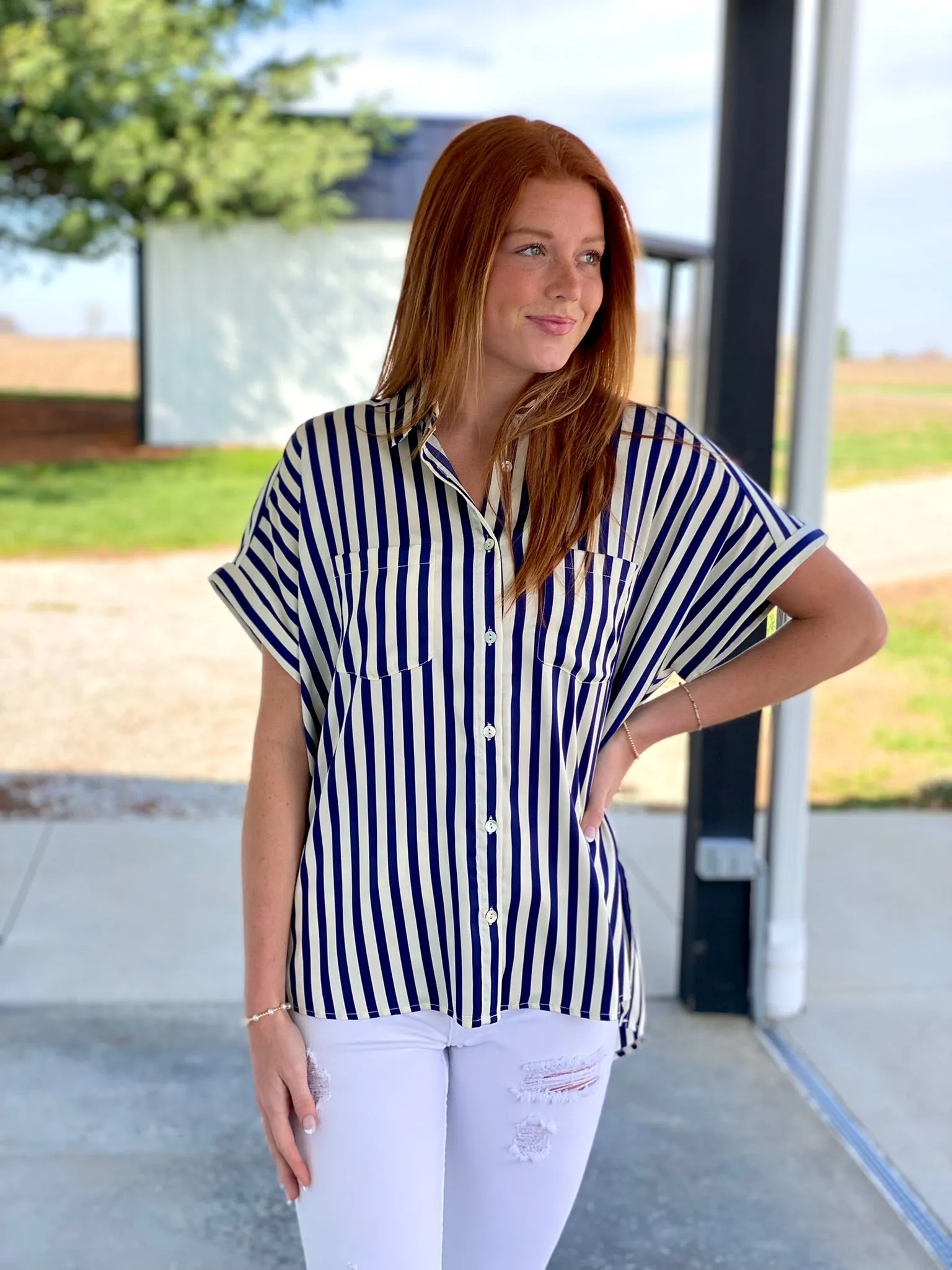 Classic Navy Stripe Top