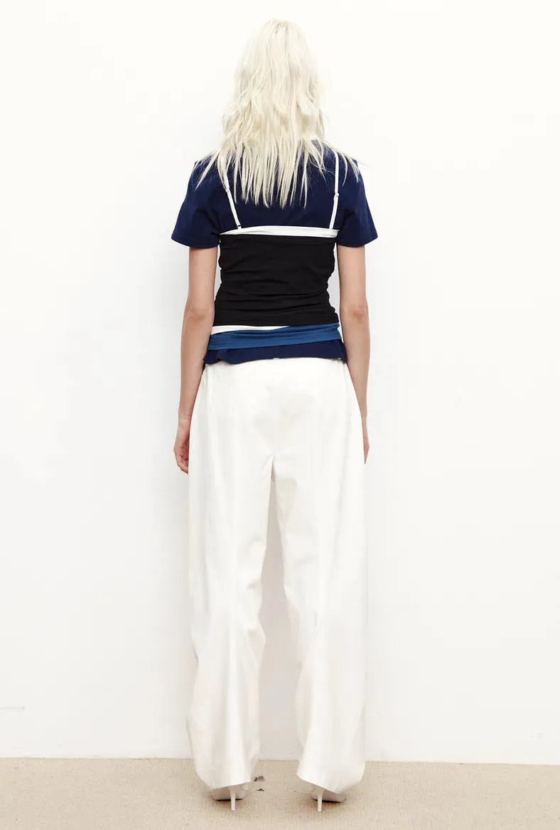 Colorblock Tie Detail Cami Top - Y2K Slim Fit Aesthetic