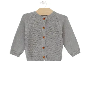 Cotton Knit Cardigan - Slate