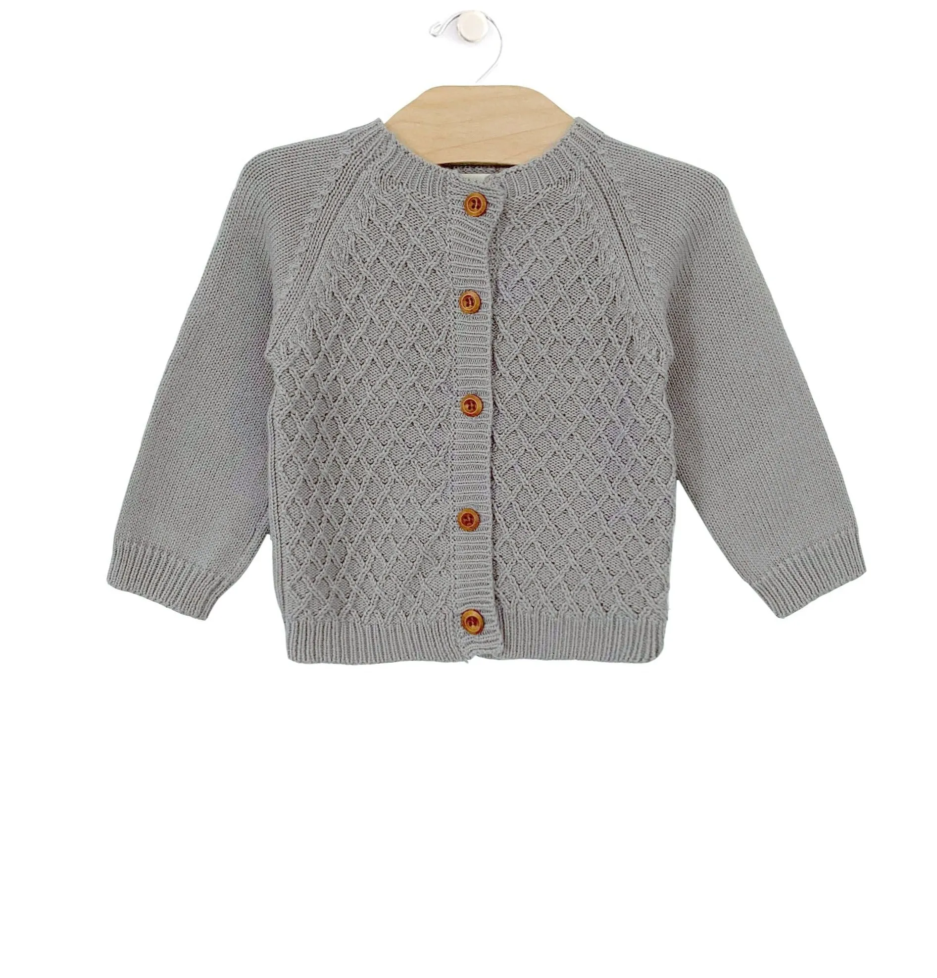 Cotton Knit Cardigan - Slate