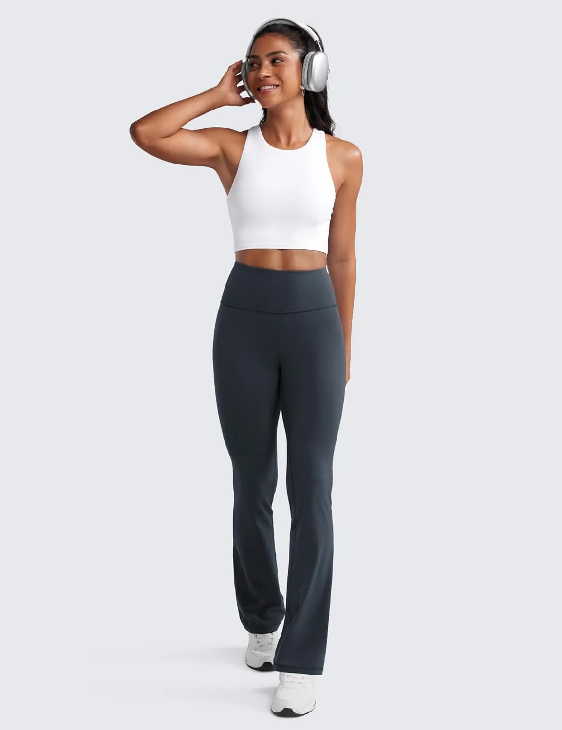 CRZ YOGA Womens Butterluxe High Waist Flare Pants 29" / 30.5" / 32" / 33.5" - Yoga Bootcut Wide Leg with Pocket Lounge