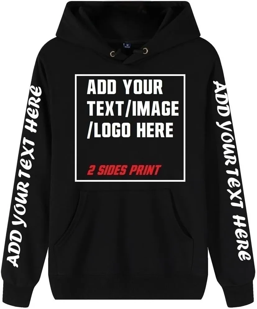 Custom Hoodie Design Your Own pullover customized Sweatshirts Personalized Hoodies Men Women with Text & Pictures