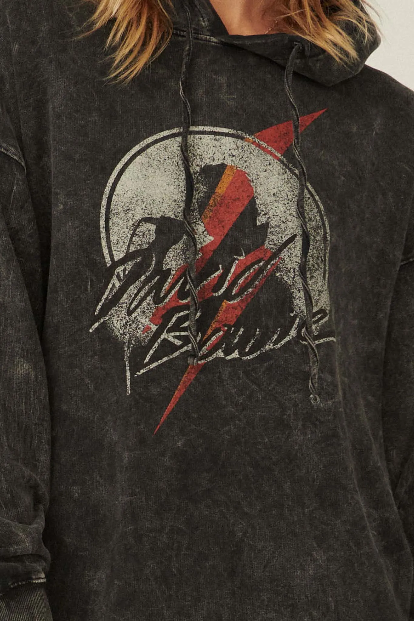 David Bowie Silhouette Graphic Hoodie Mini Dress