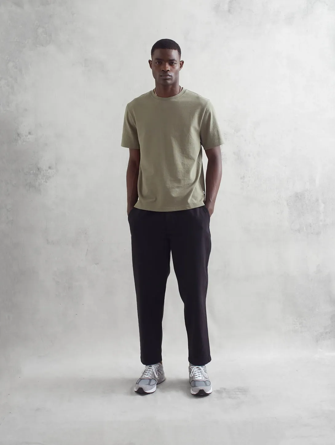 Dean Textured Cotton Tee - Green