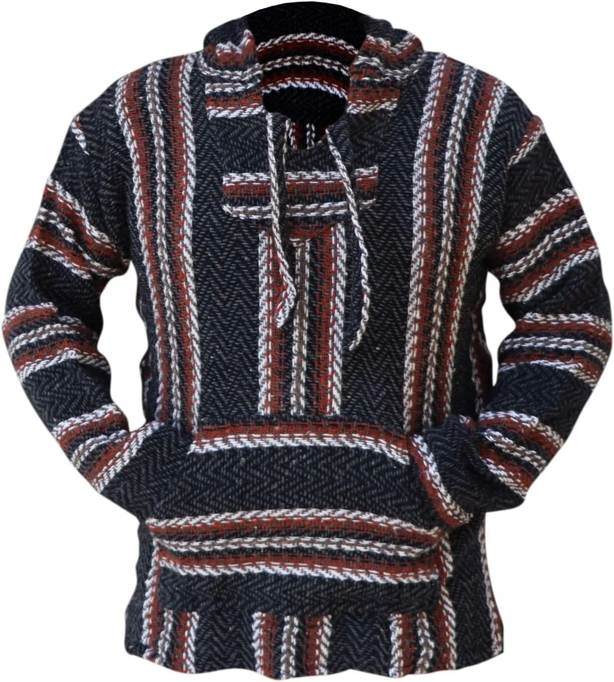 Del Mex Deluxe Mexican Baja Hoodie Sweatshirt Pullover Jerga Surf Poncho Drug Rug