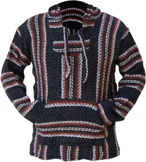 Del Mex Deluxe Mexican Baja Hoodie Sweatshirt Pullover Jerga Surf Poncho Drug Rug
