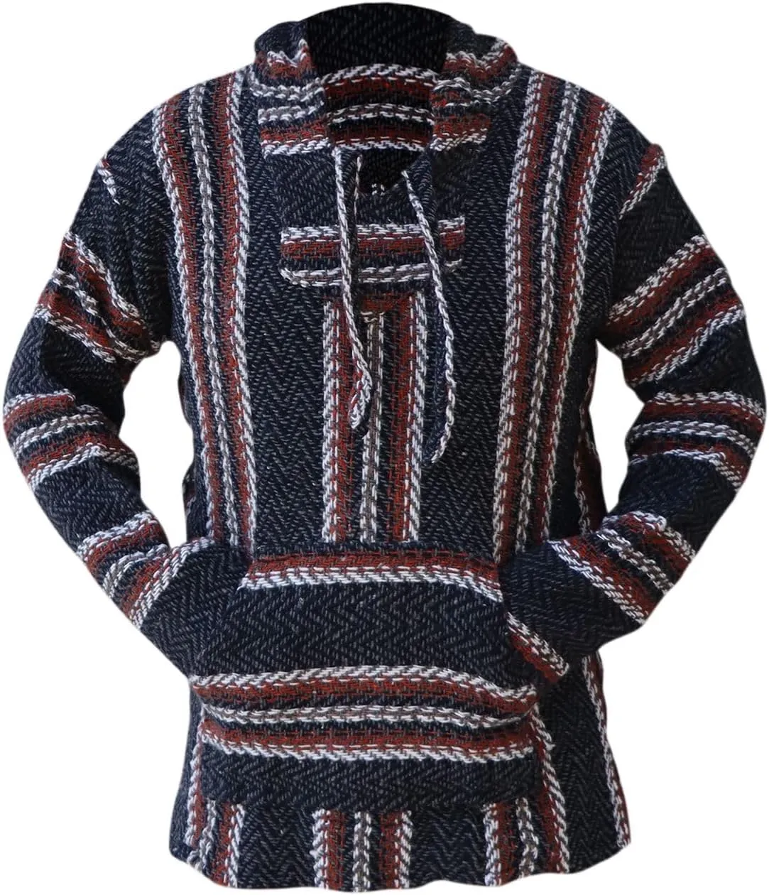Del Mex Deluxe Mexican Baja Hoodie Sweatshirt Pullover Jerga Surf Poncho Drug Rug