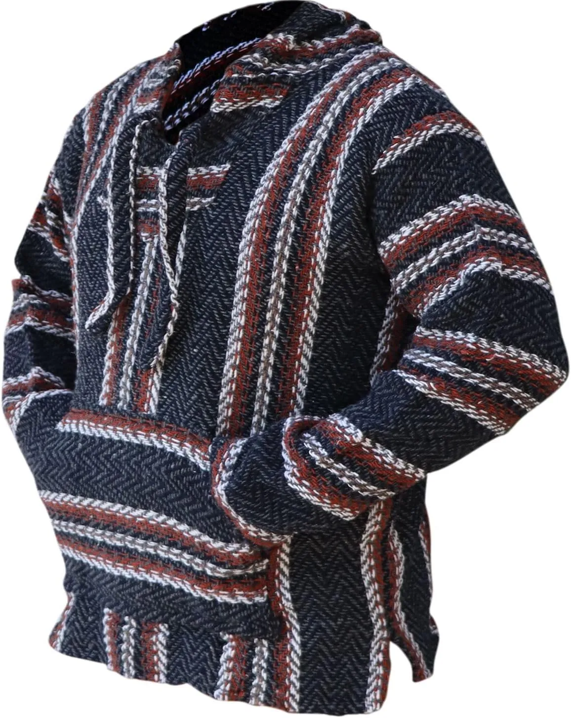 Del Mex Deluxe Mexican Baja Hoodie Sweatshirt Pullover Jerga Surf Poncho Drug Rug