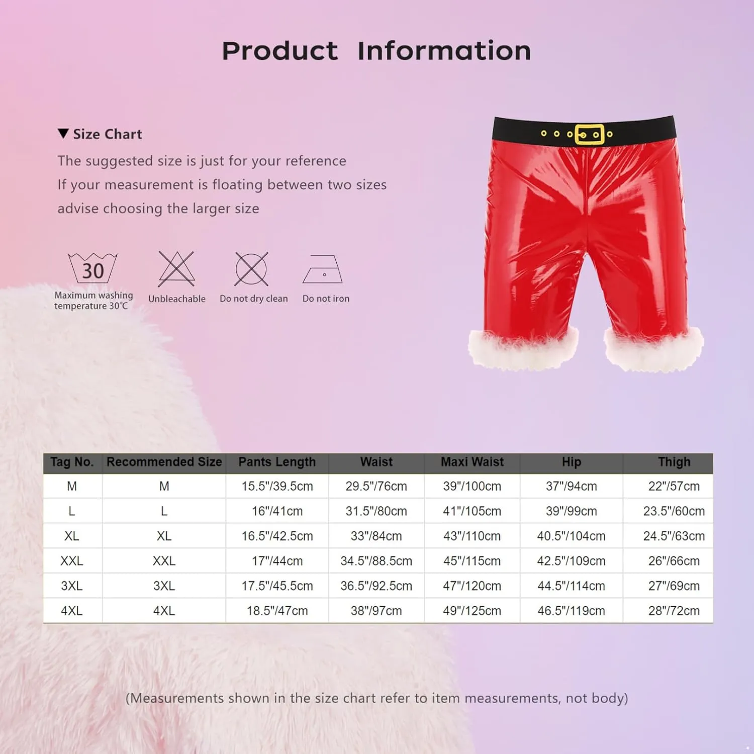 easyforever Men's Sexy Santa Costume Boxer Briefs Shiny Leather Feather Trim Shorts Underwear