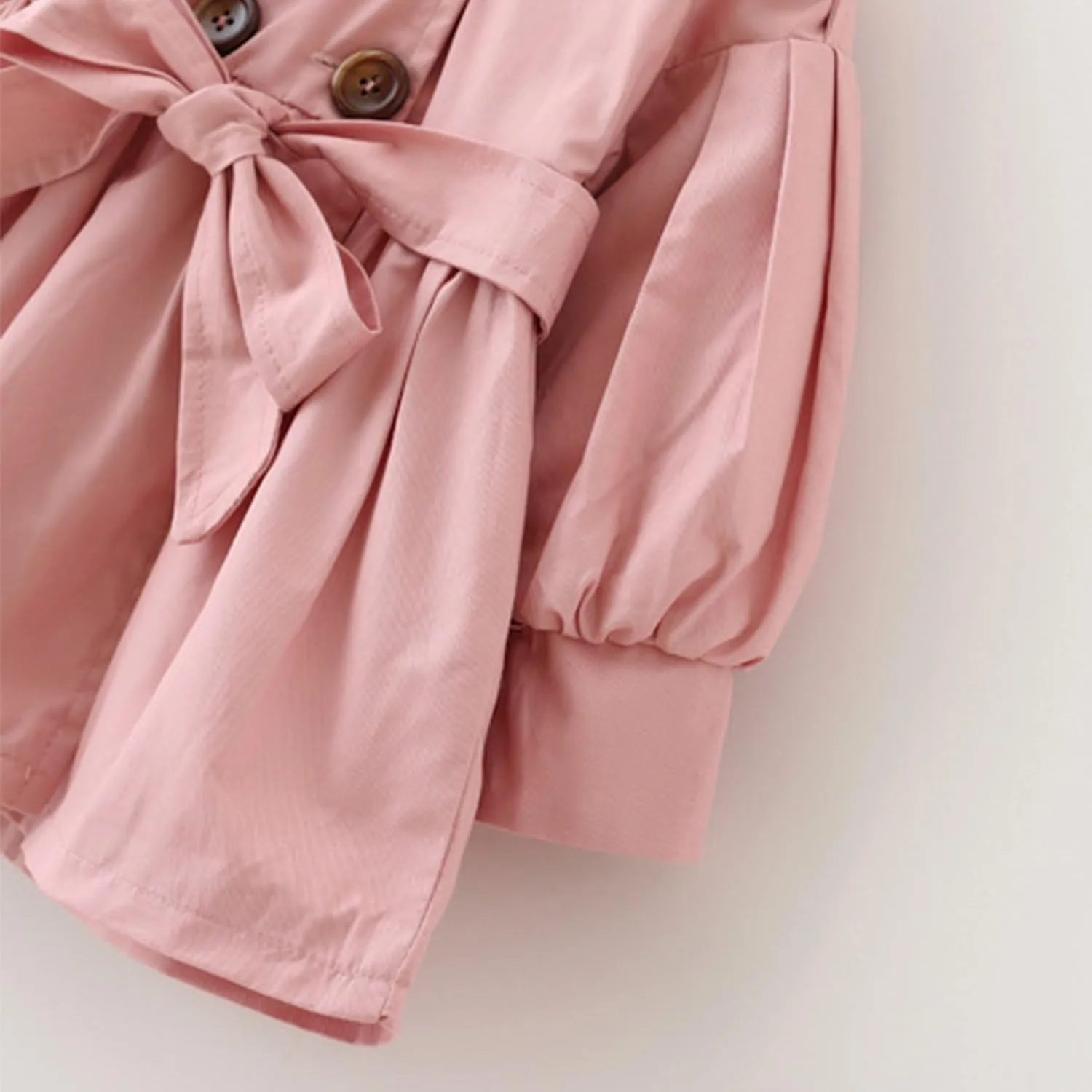 Evelin LEE Baby Girls Trench Coat Jacket Dress with Belt Ruffle Waist Windbreaker Outwear