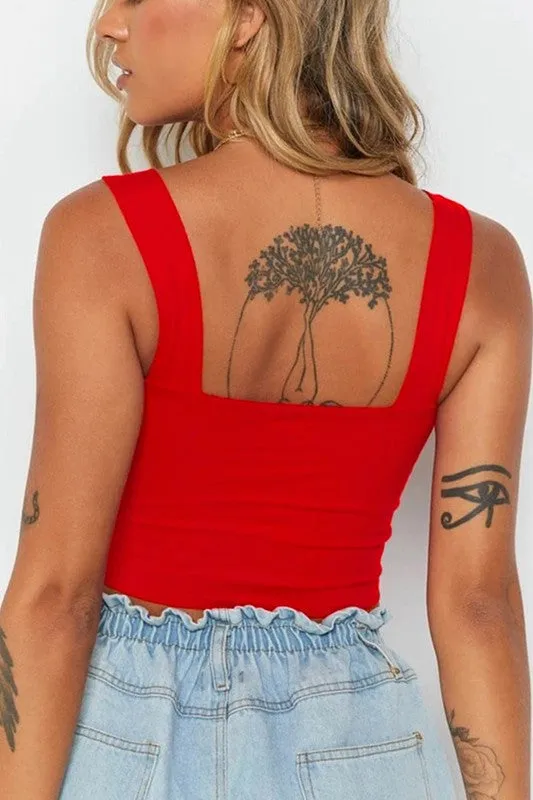 Feel The Confidence Red Crop Tank