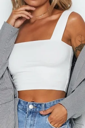 Feel The Confidence White Red Crop Tank