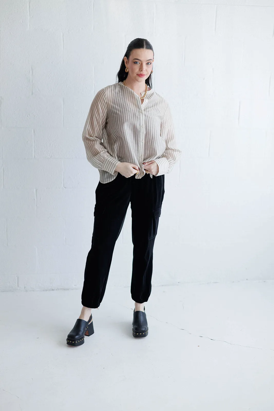 Femme Shirt Lt Marble Stripe