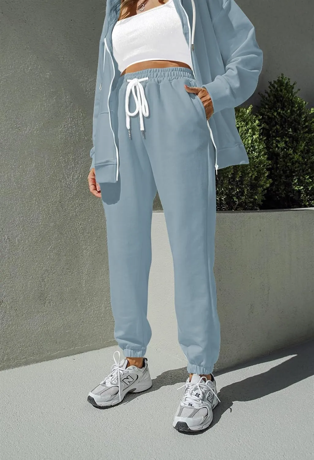 Fixmatti Womens Tracksuit Zip Up Hoodie Sweatsuits 2 Pieces Jogger Sets with Pockets