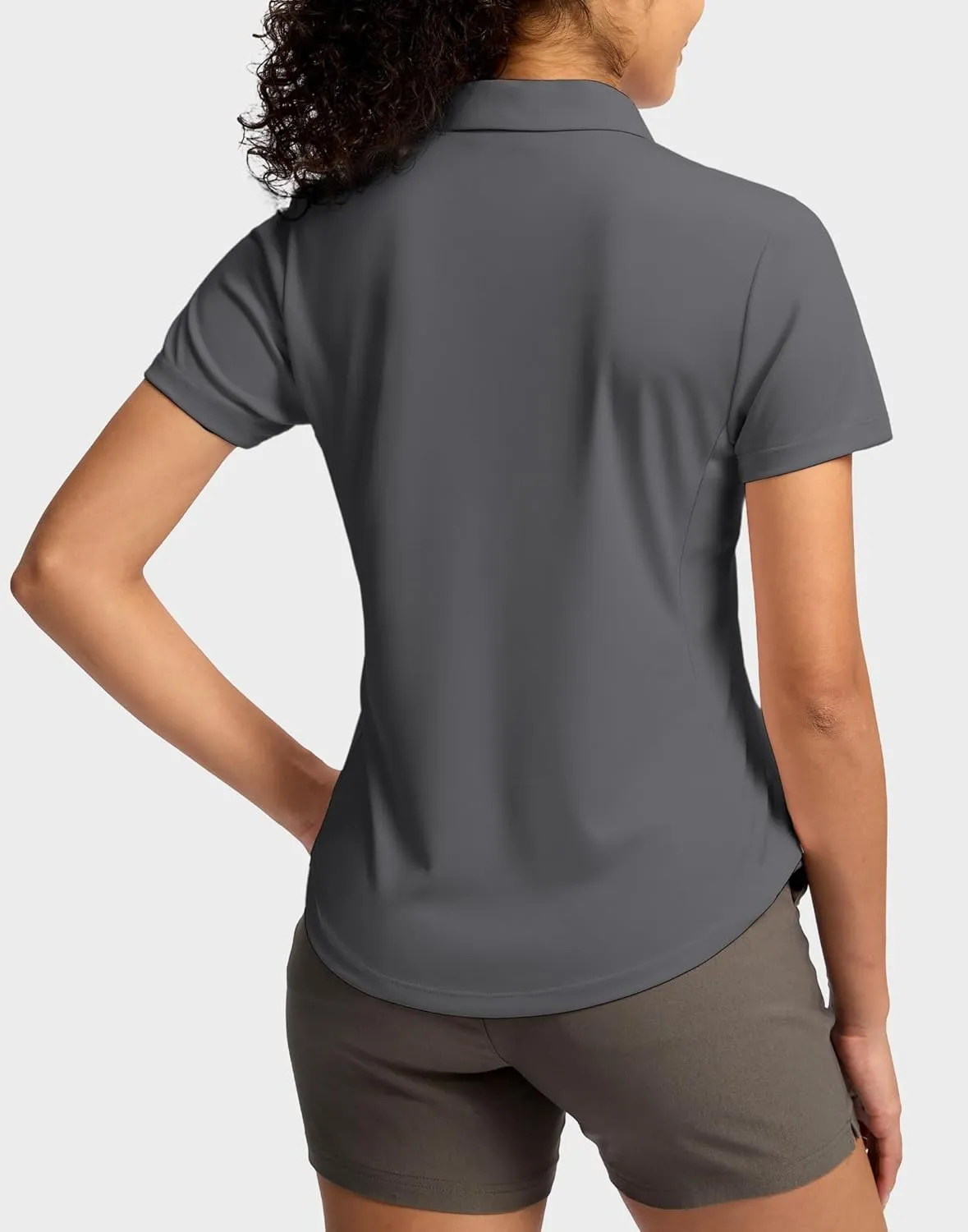 G Gradual Womens Golf Shirt Metal Zip Up Polo Short Sleeve Tennis Work Athletic Collared Top Quick Dry Lightweight