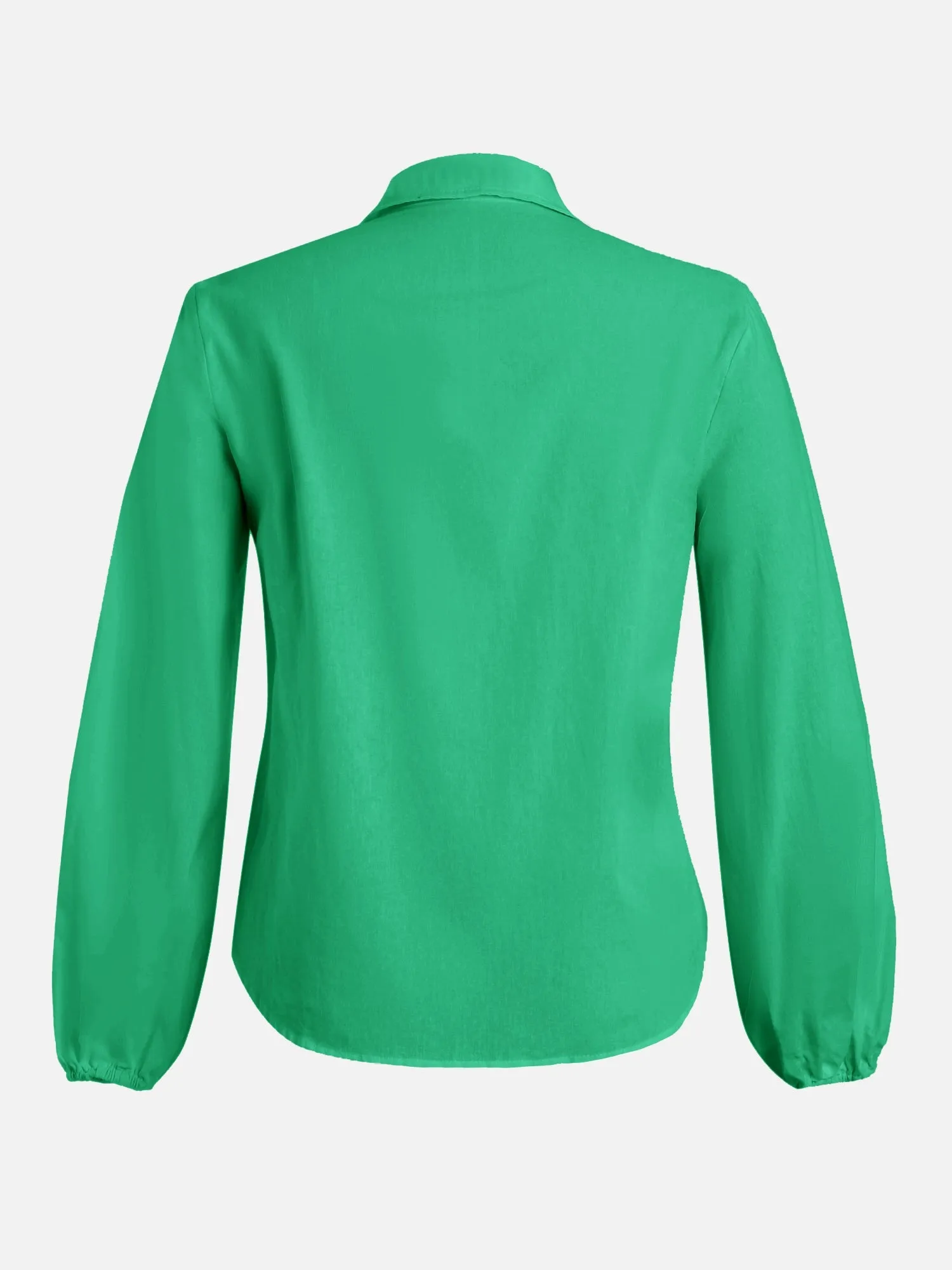 Gartered Sleeve Blouse and Flowy Shorts Set (Green)