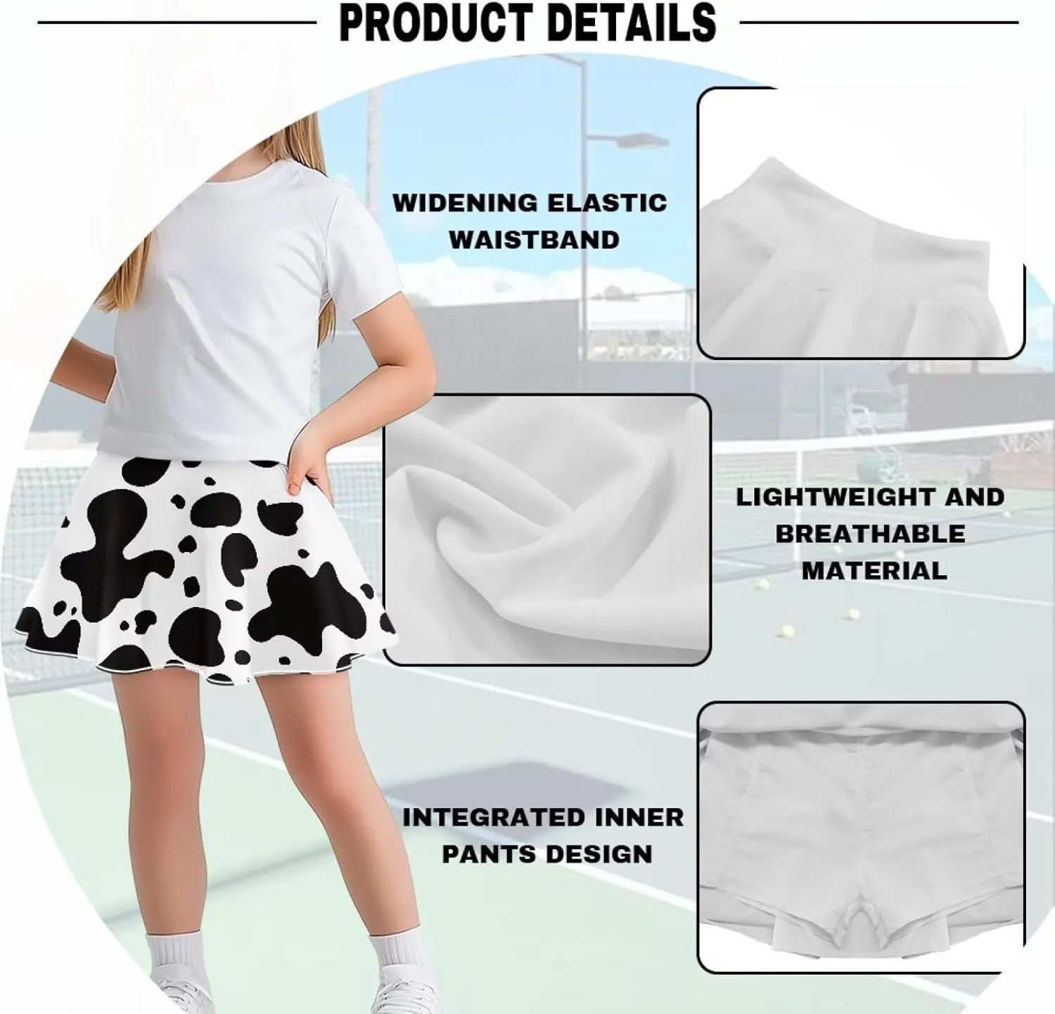 Girls Cute Skirts 1-in-2 Skorts Built in Shorts Lightweight Playwear Size 5-14