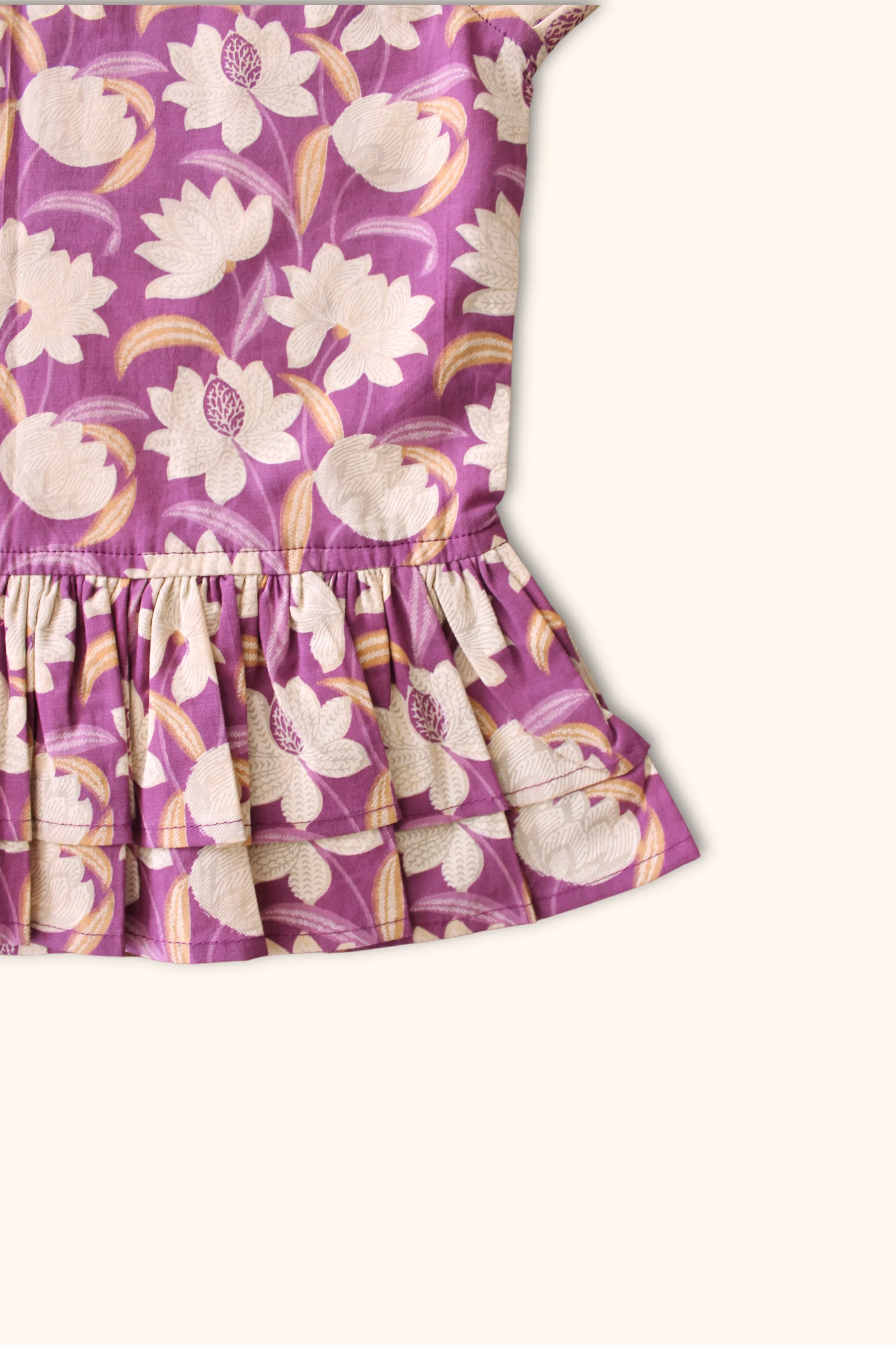 Girls Husn Pure Cotton Clothing Set - Purple