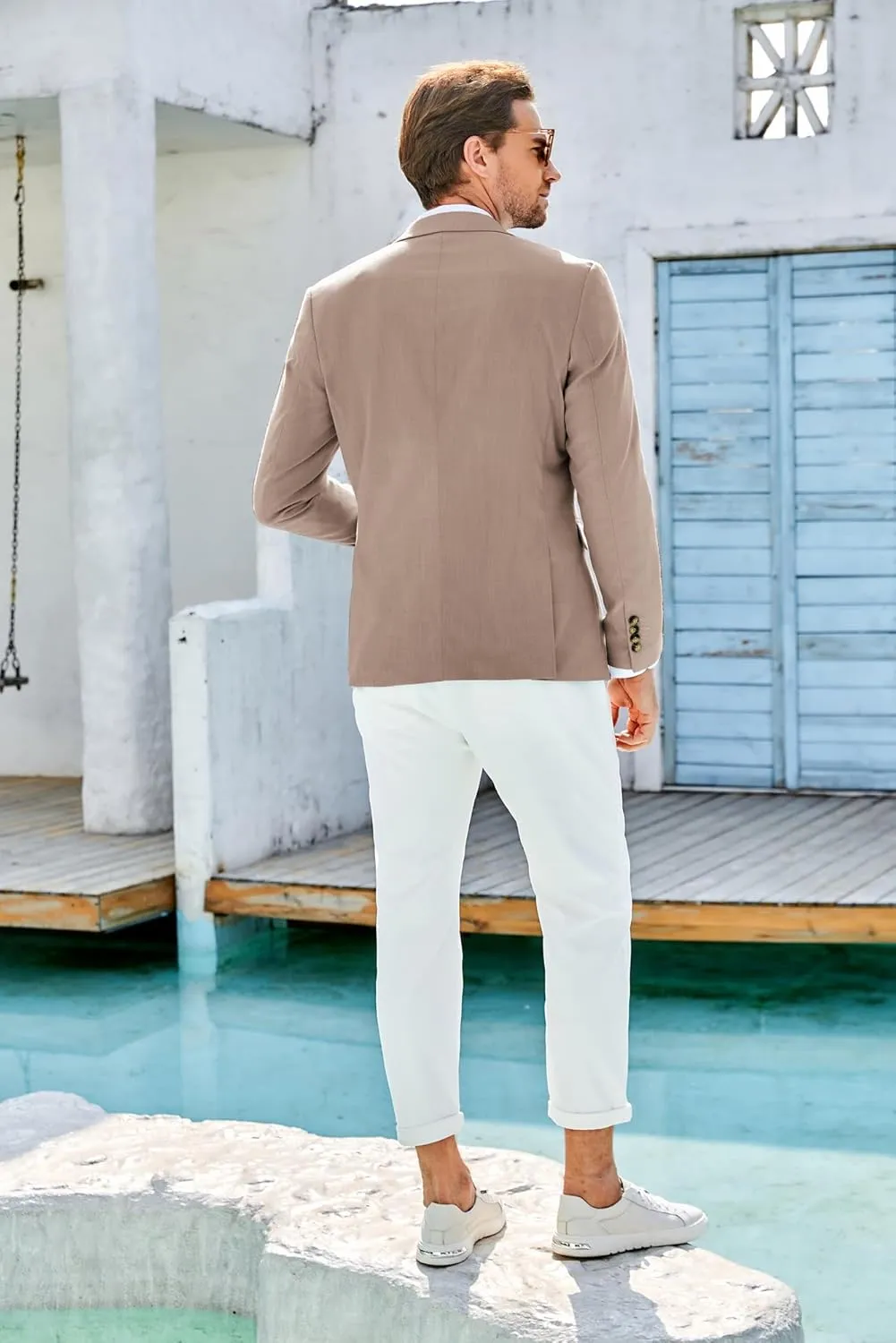GRACE KARIN Casual Blazer for Men Slim Fit Mens Suit Jacket Lightweight Sport Coat Two Button