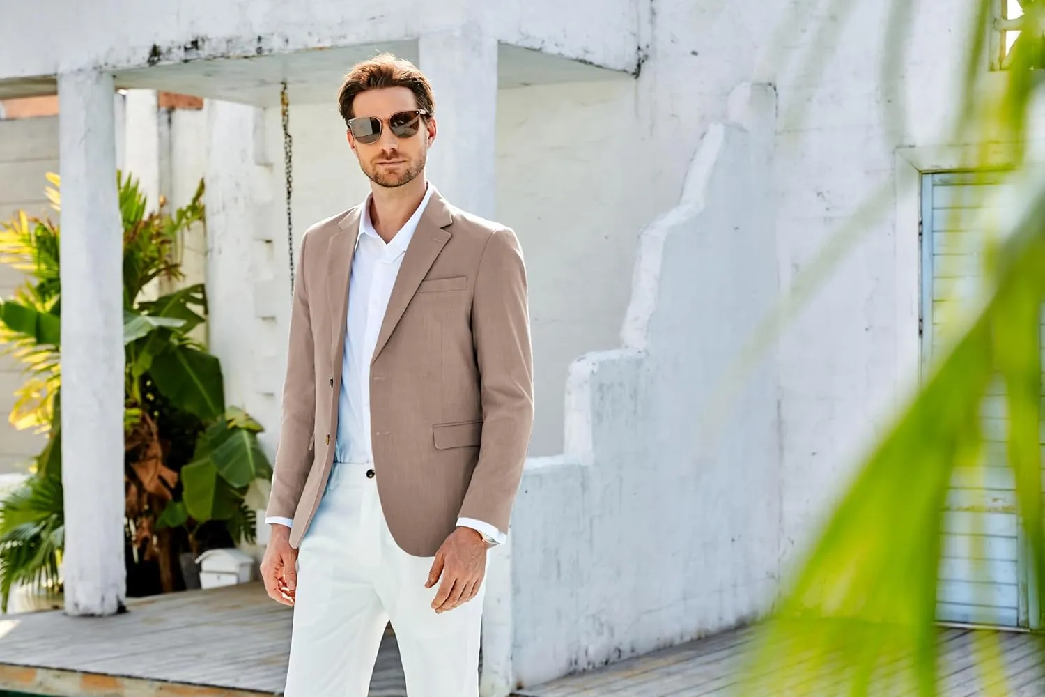 GRACE KARIN Casual Blazer for Men Slim Fit Mens Suit Jacket Lightweight Sport Coat Two Button