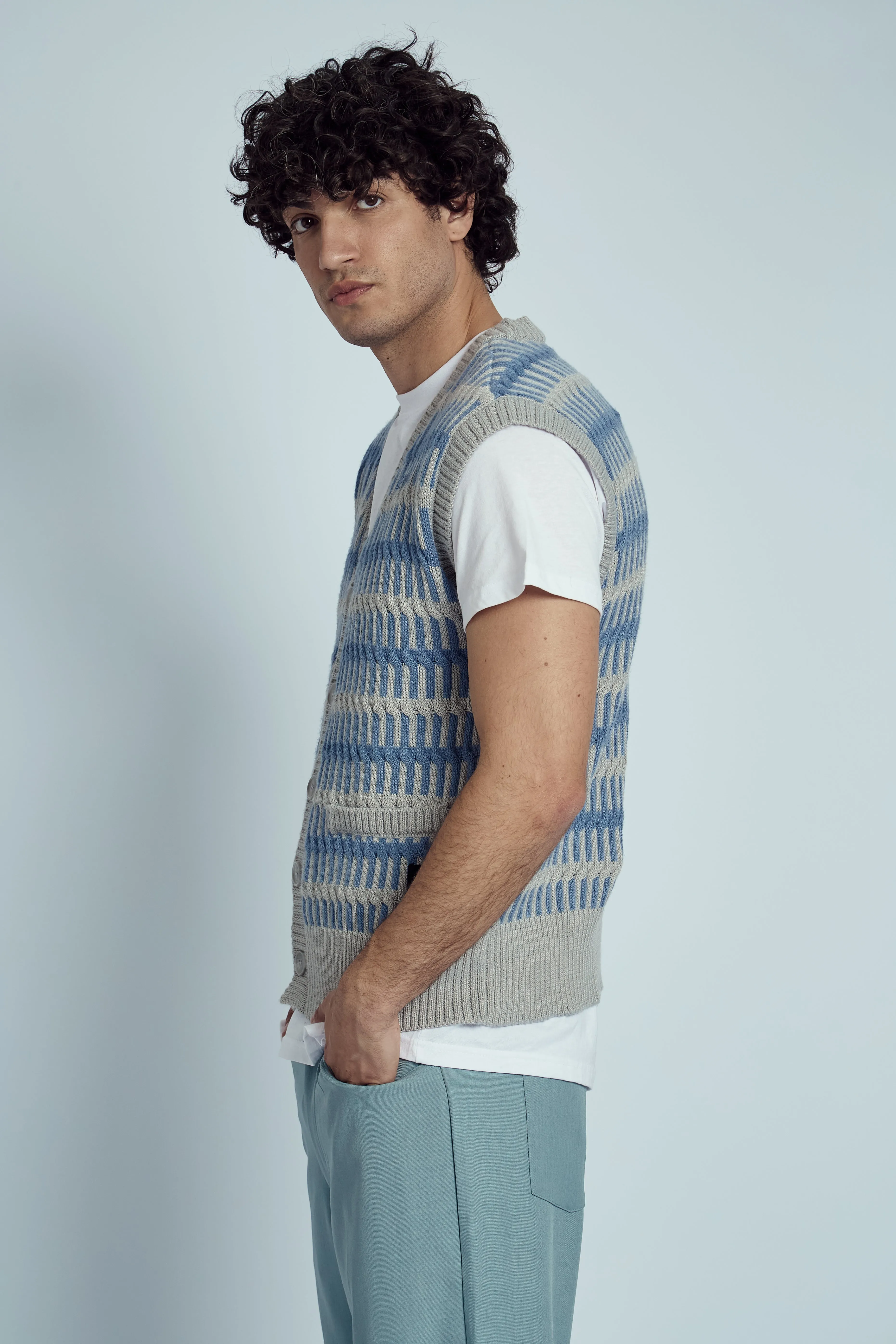 HAYNES YARN BRAIDED KNIT WAISTCOAT