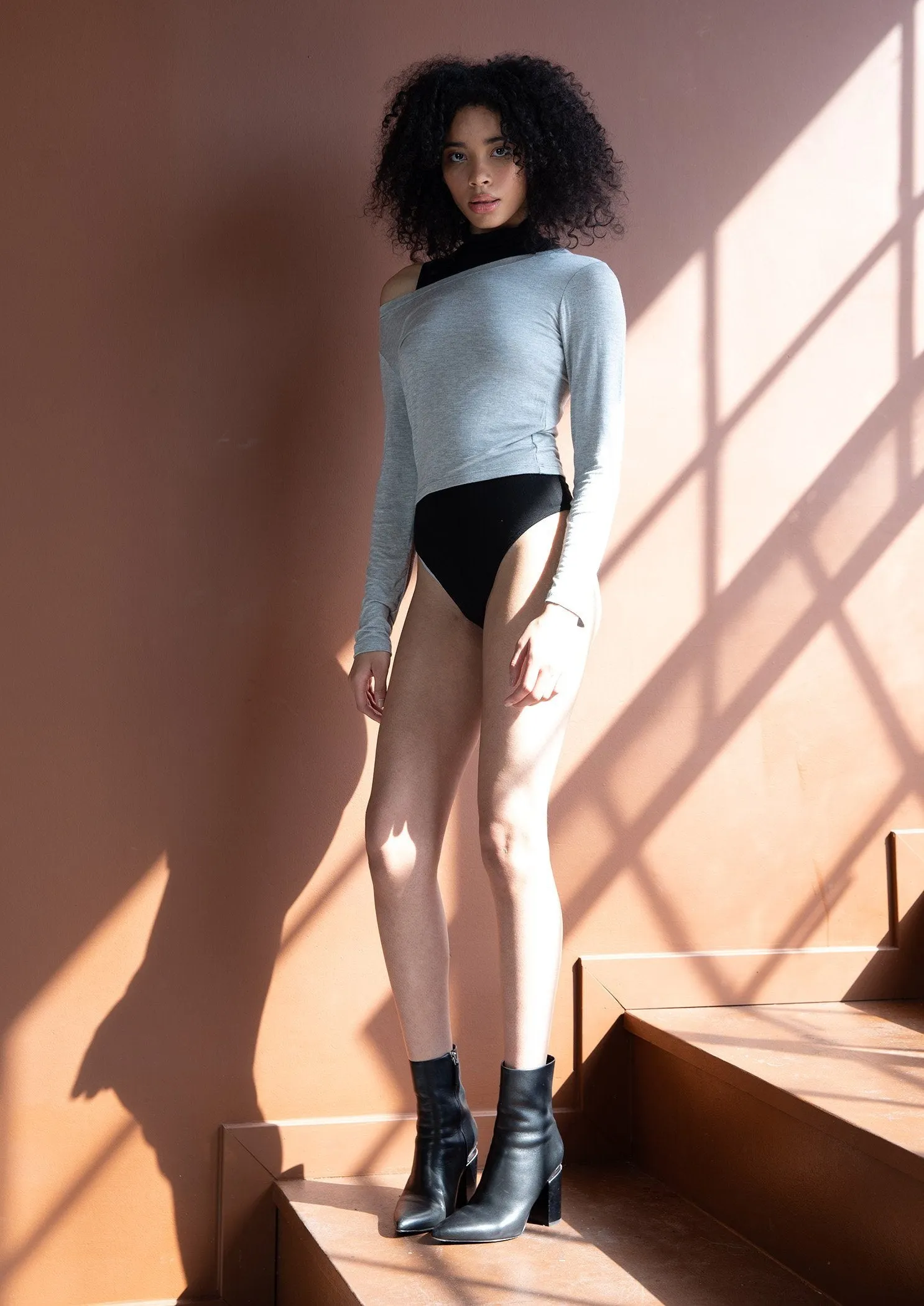 Heather Grey Fitted Layering Crew