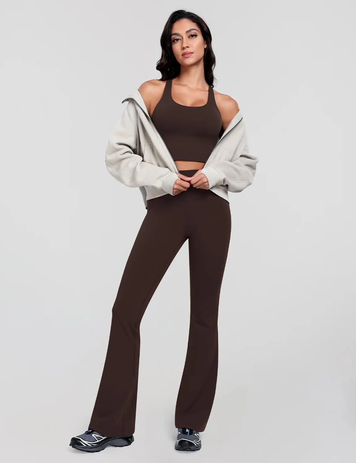 HeyNuts Mellow Flare Leggings 29"/30.5"/32.5"/34.5", High Waisted Tummy Control Wide Leg Bootcut Yoga Pants Lounge Soft