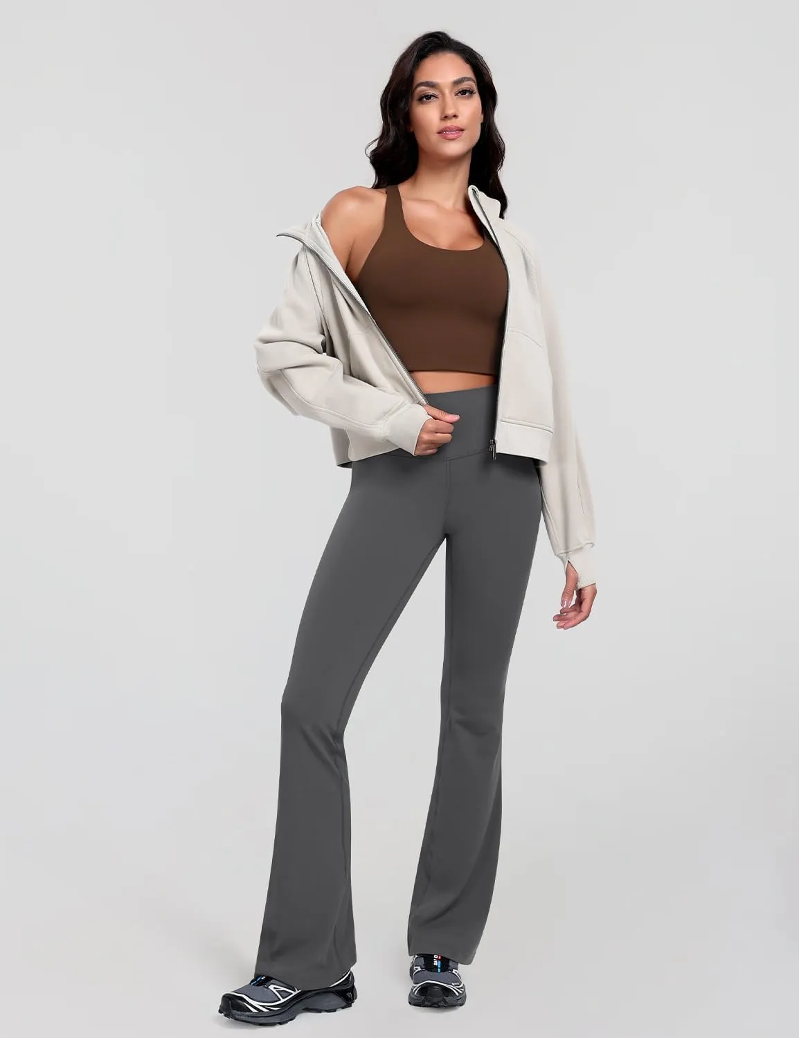 HeyNuts Mellow Flare Leggings 29"/30.5"/32.5"/34.5", High Waisted Tummy Control Wide Leg Bootcut Yoga Pants Lounge Soft