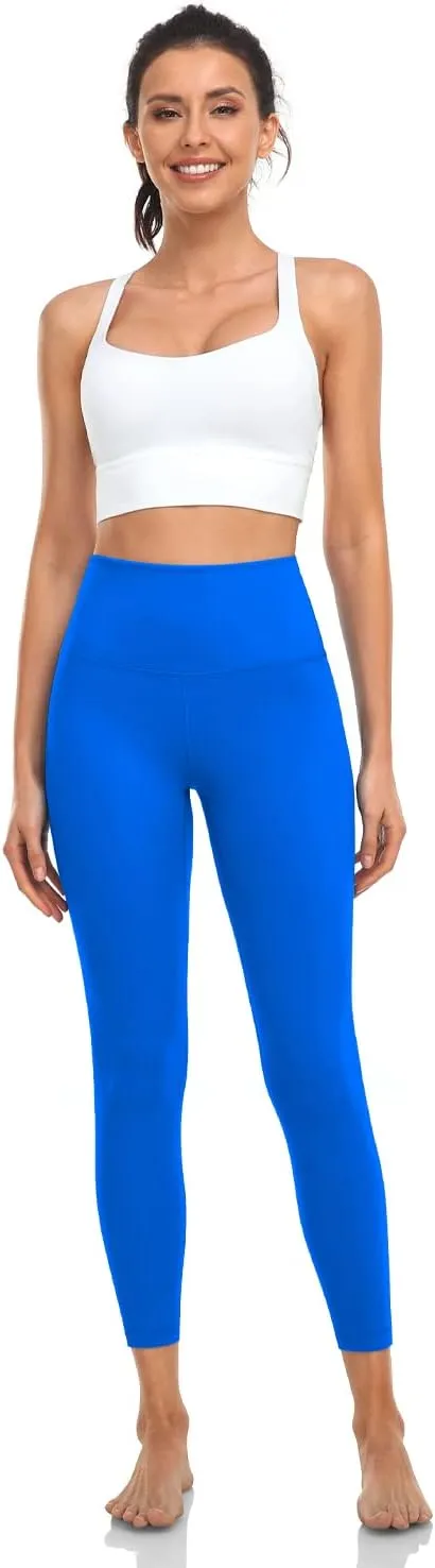 HeyNuts Pure&Plain Workout Pro/Yoga Pro 7/8 Athletic Leggings for Women, High Waisted Compression Tummy Control Pants 25''