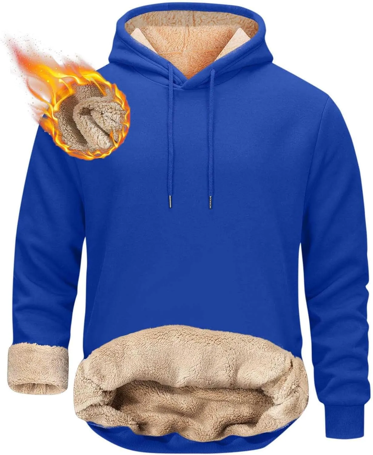 Hoodies for Men, Heavyweight Fleece Lined Sweatshirts, Mens Thermal Hooded Sweatshirt, Warm Winter Fashion Pullover