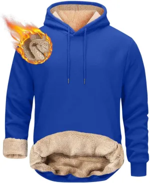 Hoodies for Men, Heavyweight Fleece Lined Sweatshirts, Mens Thermal Hooded Sweatshirt, Warm Winter Fashion Pullover
