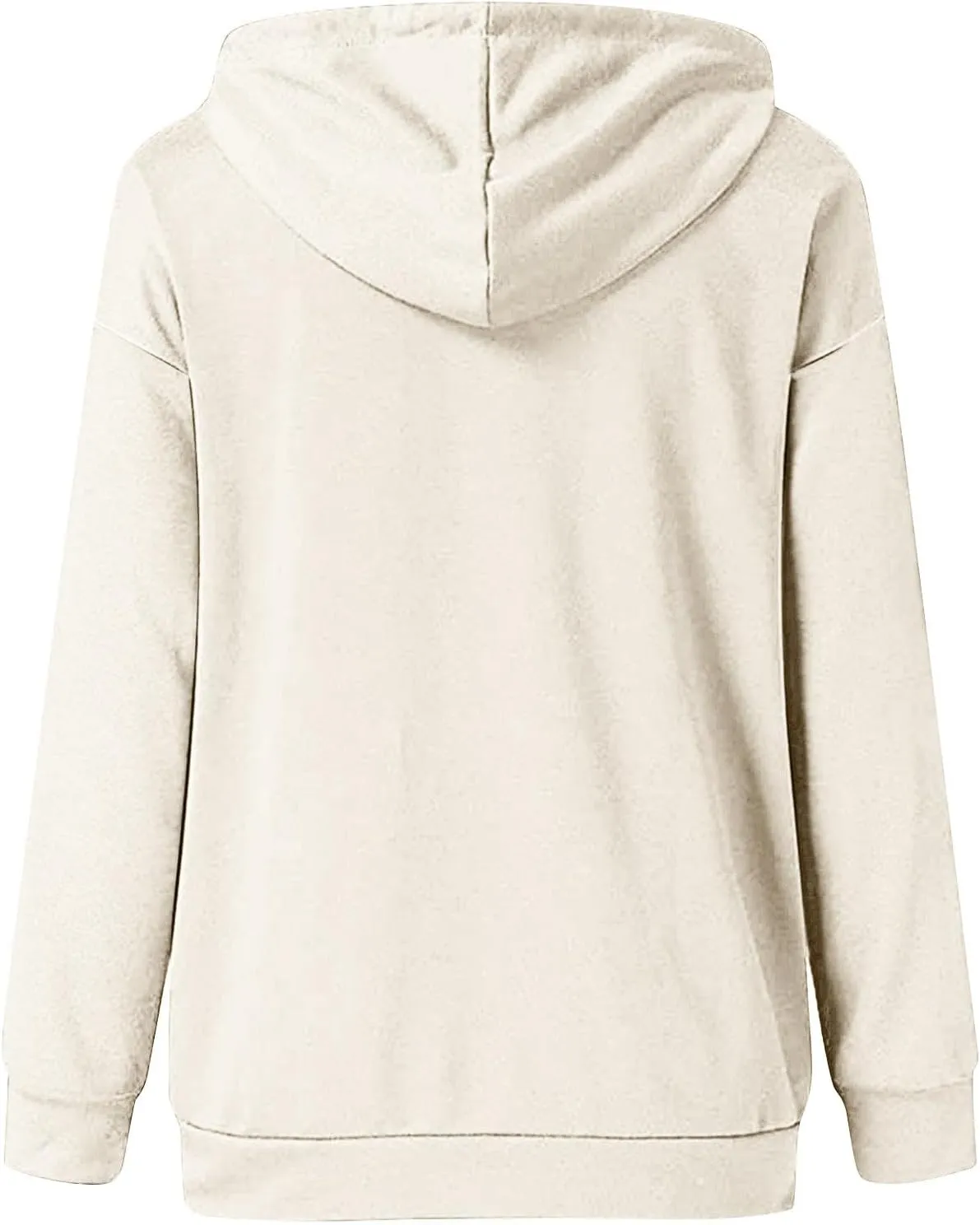 Hoodies for Women Drawstring Long SleeveSweatshirt Casual Button Down Pullover Top Spring Fall Clothes with Pocket