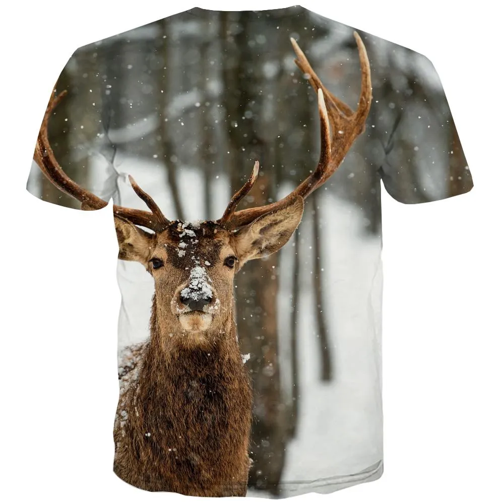 Hunting T shirts Men Jungle Tshirt Printed Deer Shirt Print Shooter Tshirts Casual Camouflage Tshirts Cool