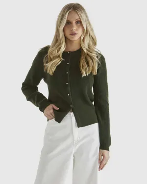 Jagger Button Cardi - Khaki
