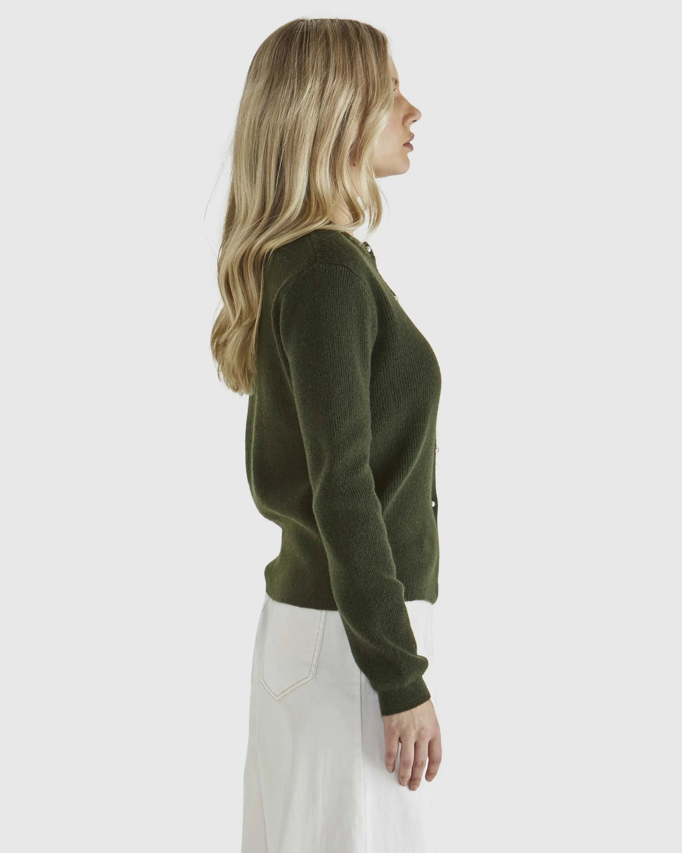 Jagger Button Cardi - Khaki