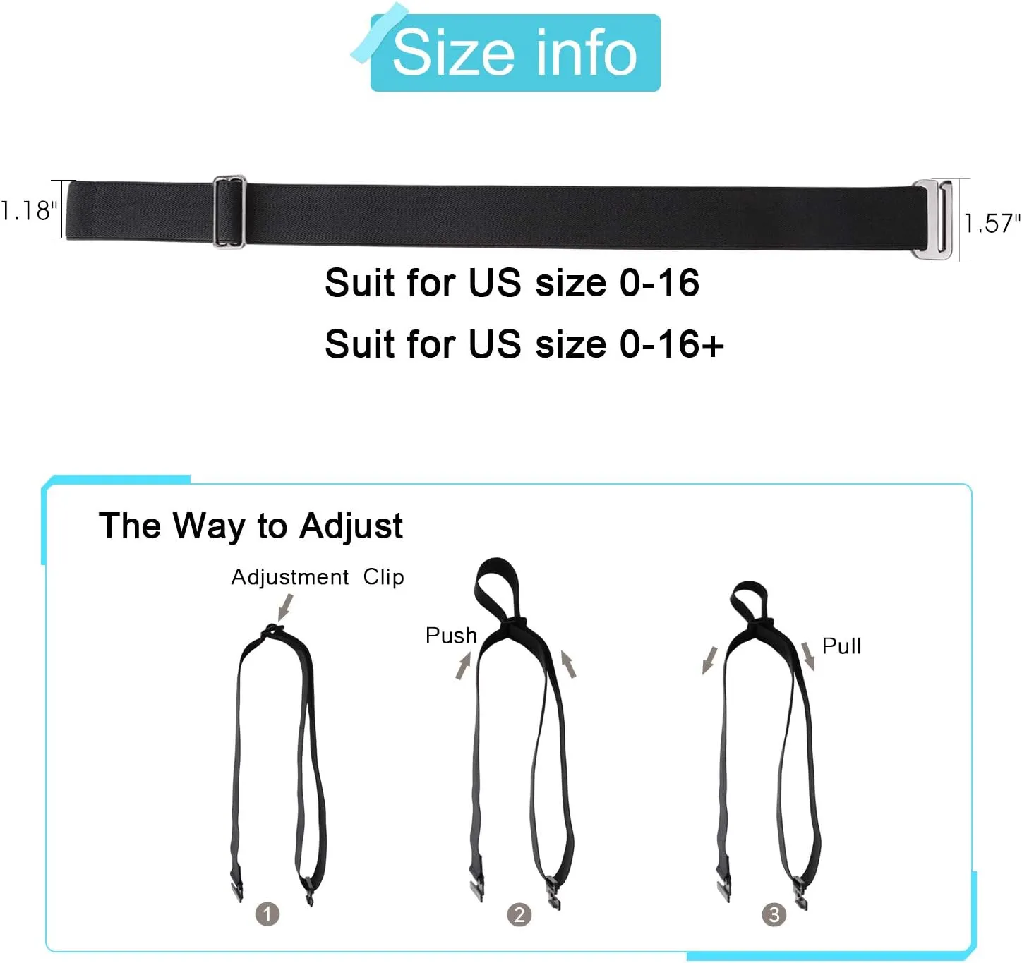 JASGOOD 2 Pack Women Stretch Belt No Show Elastic Web Strap Belt with Flat Buckle for Jeans Pants Dresses