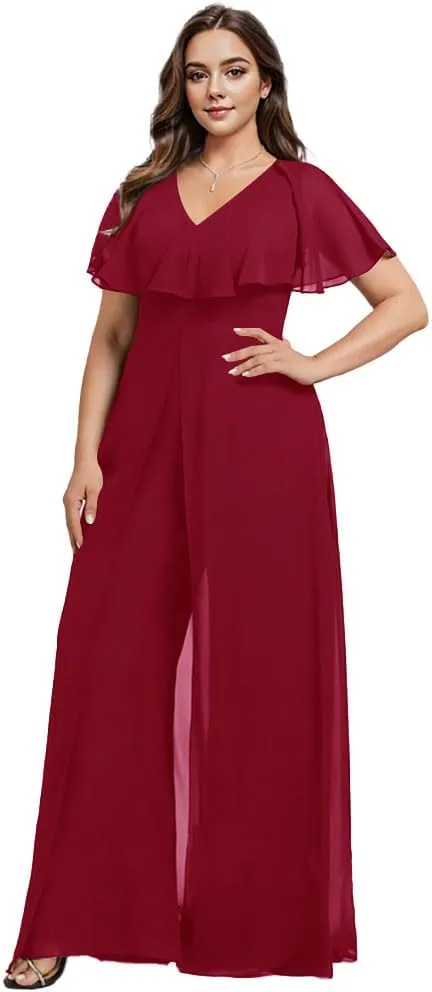 Jumpsuit/Pantsuit Mother of The Bride Dresses Wedding Guest Party Dress Chiffon Formal Evening Gowns
