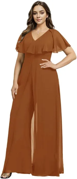 Jumpsuit/Pantsuit Mother of The Bride Dresses Wedding Guest Party Dress Chiffon Formal Evening Gowns