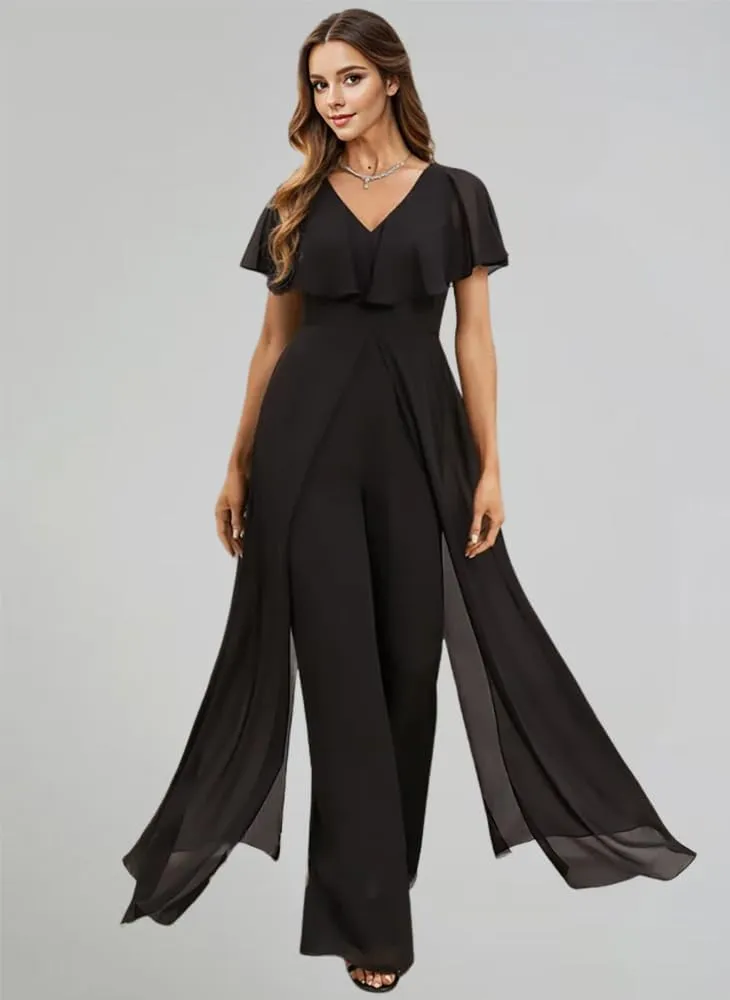 Jumpsuit/Pantsuit Mother of The Bride Dresses Wedding Guest Party Dress Chiffon Formal Evening Gowns