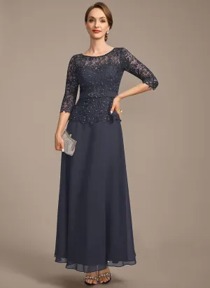 Lace Mother of Bride Dresses Beading Grandmother of Bride Dress Chiffon Formal Dress