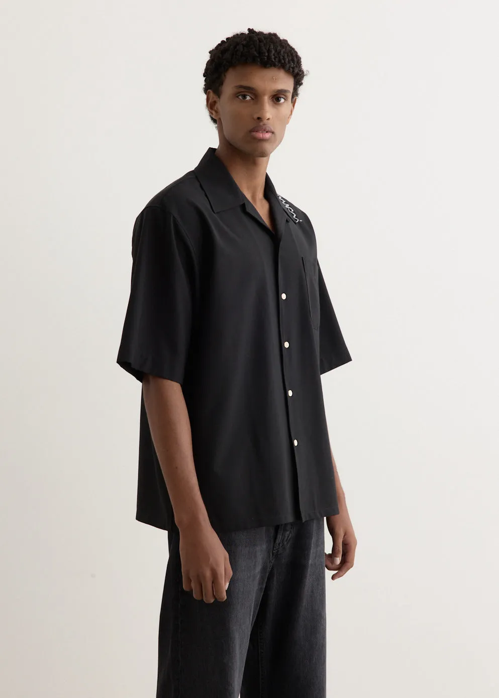 Light Wool Shoulder Logo Shirt
