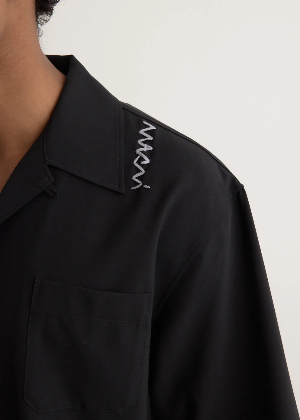 Light Wool Shoulder Logo Shirt
